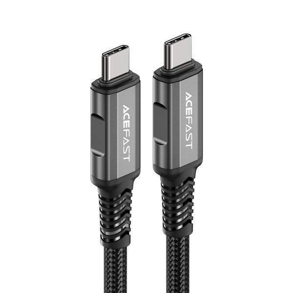 USB-C USB4 PD3.1 5A kabelis datu pārraidei un 4K video pārraidei-pelējuma-melns