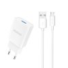 USB -A 2.1A tīkla lādētājs + USB -A kabelis - MicroUSB - balts