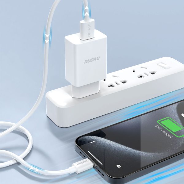 USB -A 2.1A tīkla lādētājs + USB -A kabelis - MicroUSB - balts
