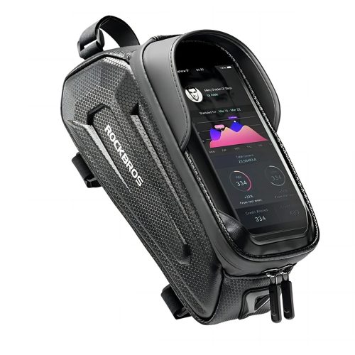 Velosipēdu pannier bruņu rāmim ar tālruņa kabatas 1.7L navigāciju - melna