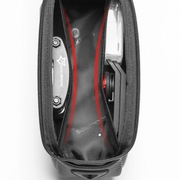 Velosipēdu pannier bruņu rāmim ar tālruņa kabatas 1.7L navigāciju - melna