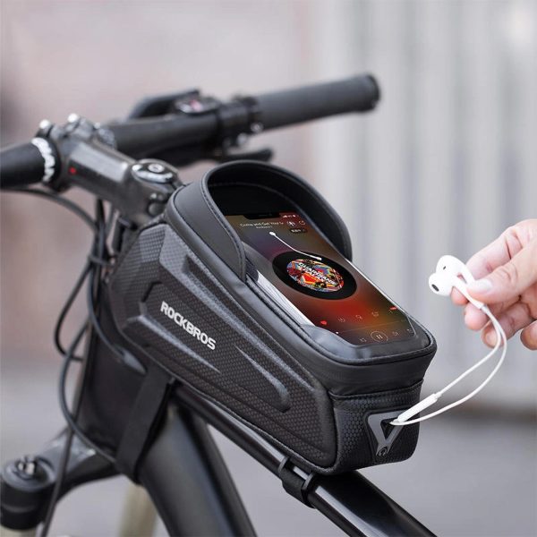 Velosipēdu pannier bruņu rāmim ar tālruņa kabatas 1.7L navigāciju - melna