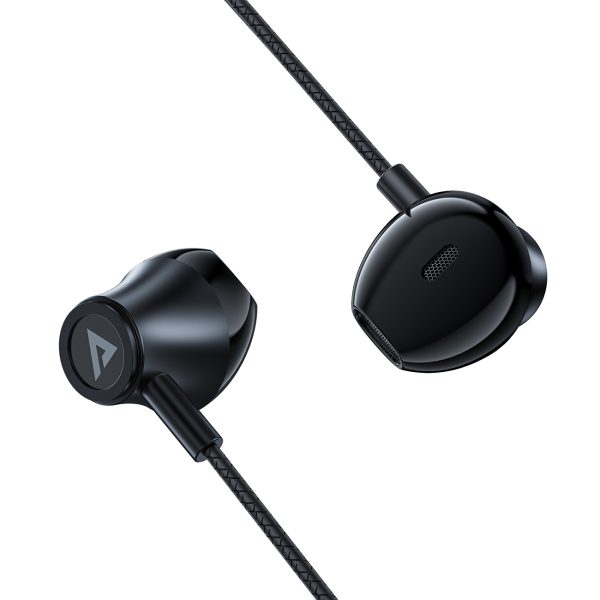 Austiņās ar austiņām ar USB -C savienotāju mikrofonu un 1,2 m tālvadības pulti -melna