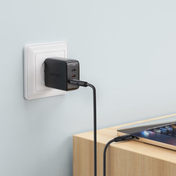 Kabelis elastīgs USB -A pinuma - USB -C 3A 1,2m - melns