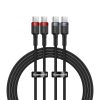 2x kabeļa Capule USB-C Cable-USB-C 100W 2m-sarkanais un melns un pelēks