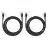 2x kabeļa Capule USB-C Cable-USB-C 100W 2m-sarkanais un melns un pelēks