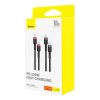 2x kabeļa Capule USB-C Cable-USB-C 100W 2m-sarkanais un melns un pelēks