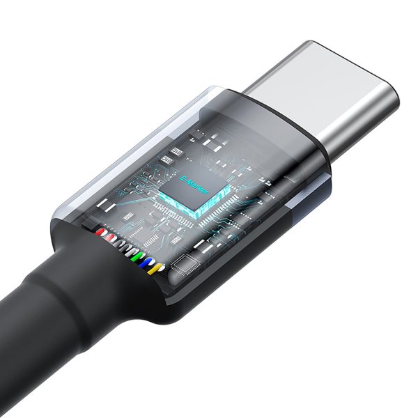 2x kabeļa Capule USB-C Cable-USB-C 100W 1m-sarkanais un melns un pelēks