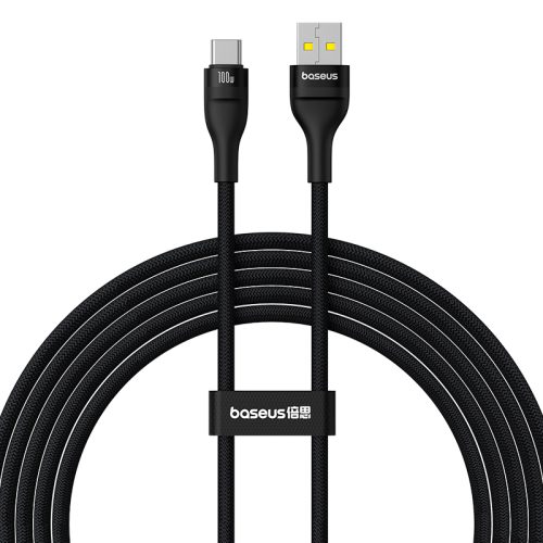 Kabeļa zibspuldzes kabelis 2 USB -A - USB -C 100W 2M - melns