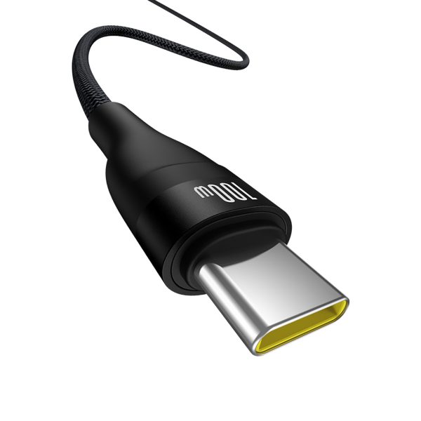 Kabeļa zibspuldzes kabelis 2 USB -A - USB -C 100W 2M - melns