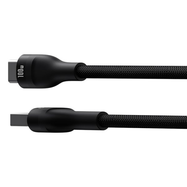 Kabeļa zibspuldzes kabelis 2 USB -A - USB -C 100W 2M - melns
