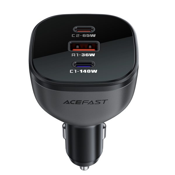 Automašīnu lādētājs B14 165W 2X USB-C 1X USB-A-Black