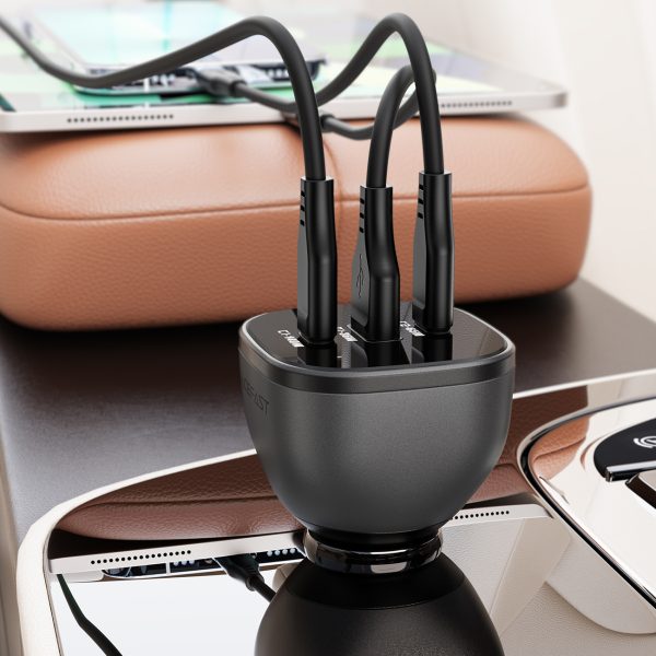 Automašīnu lādētājs B14 165W 2X USB-C 1X USB-A-Black