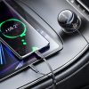 Automašīnu lādētājs B13 53W USB-A + 2 USB-C izstrādātie kabeļi-melni