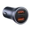 Zelta kontaktoru pro 2x USB -A 40W QC SCP FCP AFC - pelēkās automašīnas lādētājs