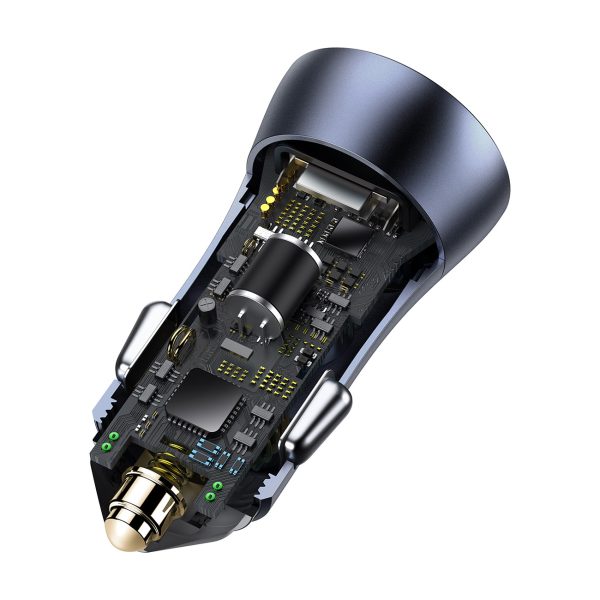Zelta kontaktoru pro 2x USB -A 40W QC SCP FCP AFC - pelēkās automašīnas lādētājs