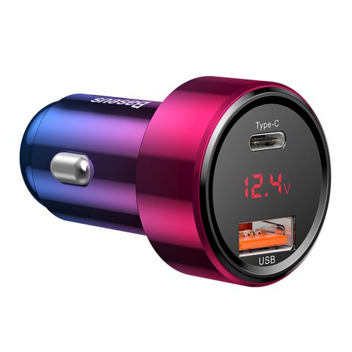 Magic Series PPS USB-C USB-A 45W PD QC 5A-r-zilais automašīnas lādētājs