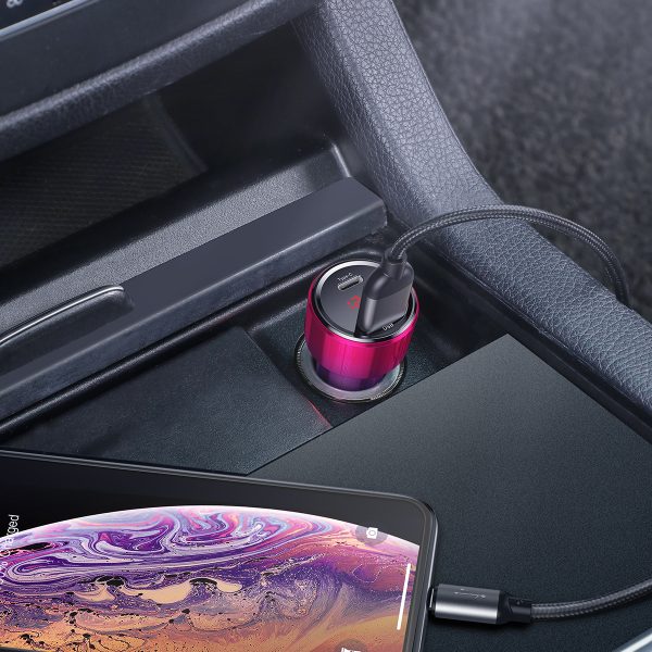 Magic Series PPS USB-C USB-A 45W PD QC 5A-r-zilais automašīnas lādētājs