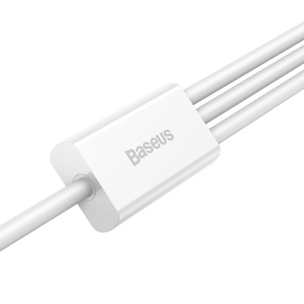 3in1 kabeļu superior sērija USB -A - USB -C / zibens / mikro USB 3,5A 1M - balts