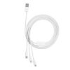 3in1 kabeļu superior sērija USB -A - USB -C / zibens / mikro USB 3,5A 1M - balts