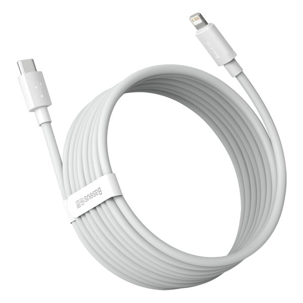 2x kabelis vienkāršs gudrības gudrība iphone zibens - USB -C 20W 1,5 m - balts