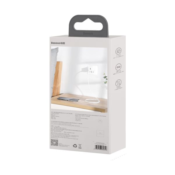 2x kabelis vienkāršs gudrības gudrība iphone zibens - USB -C 20W 1,5 m - balts