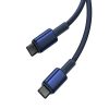 Volframa zelta USB -C kabeļa kabelis - USB -C 100W 1M - Navy Blue