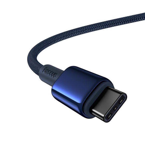 Volframa zelta USB -C kabeļa kabelis - USB -C 100W 1M - Navy Blue
