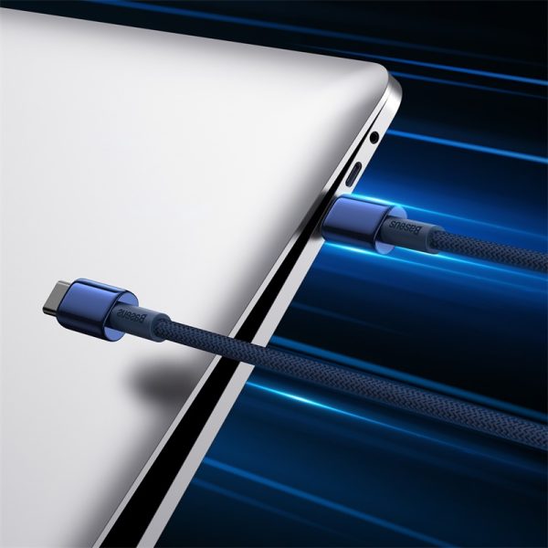 Volframa zelta USB -C kabeļa kabelis - USB -C 100W 1M - Navy Blue