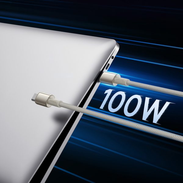 Volframa zelta USB -C kabeļa kabelis - USB -C 100W 1M - zelts
