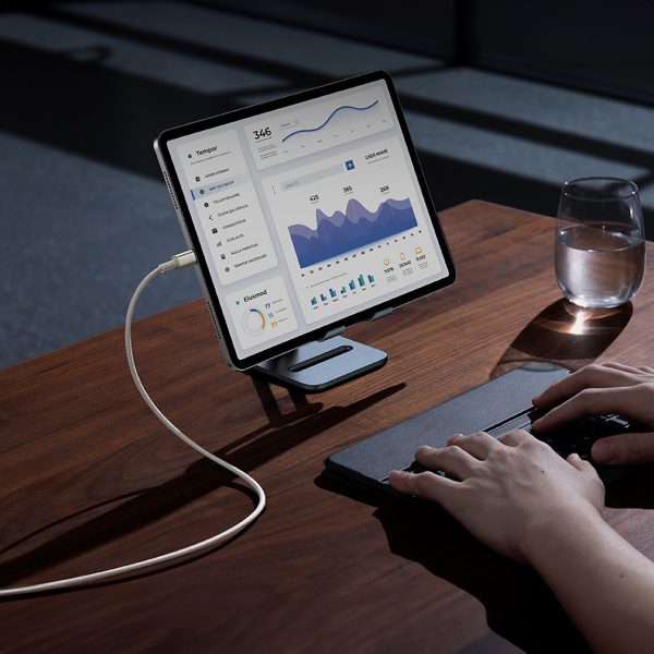 Volframa zelta USB -C kabeļa kabelis - USB -C 100W 1M - zelts