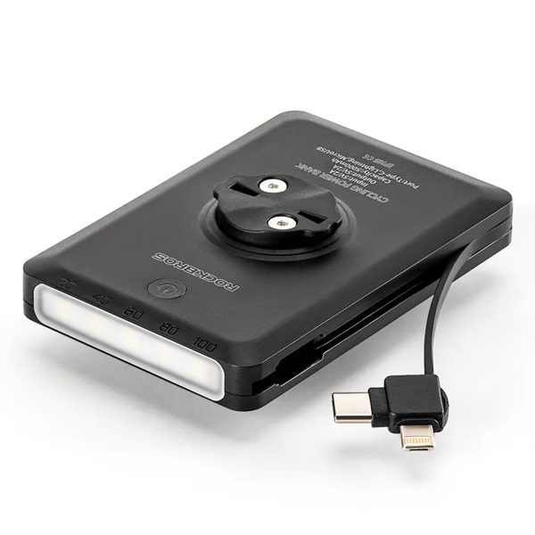 2in1 priekšējais velosipēdu lampa 150lm zem skaitītāja ar PowerBank 5000mah IPX6 - melns