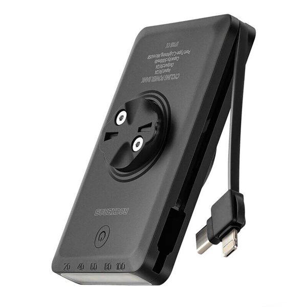 2in1 priekšējais velosipēdu lampa 150lm zem skaitītāja ar PowerBank 5000mah IPX6 - melns
