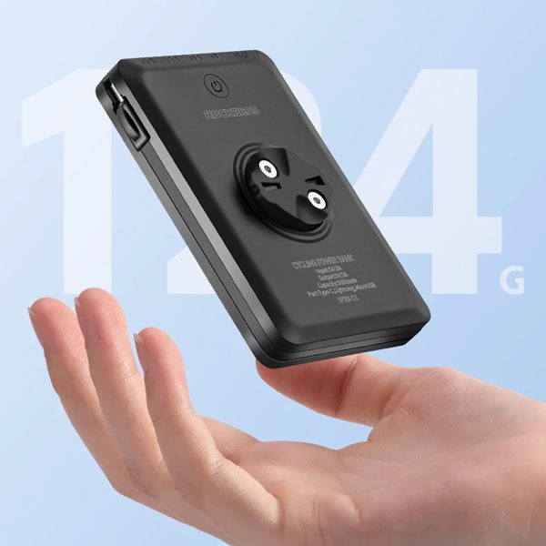 2in1 priekšējais velosipēdu lampa 150lm zem skaitītāja ar PowerBank 5000mah IPX6 - melns