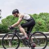Īsi velosipēdu šorti uz breketēm ar XXL ieliktni - melnu