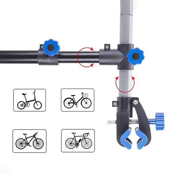 Daudzfunkcionāla servisa stends Countertop velosipēdam - melns