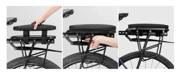 Velosipēdu bagāžnieka soma salocīta ar 5L sēdekli - melnu