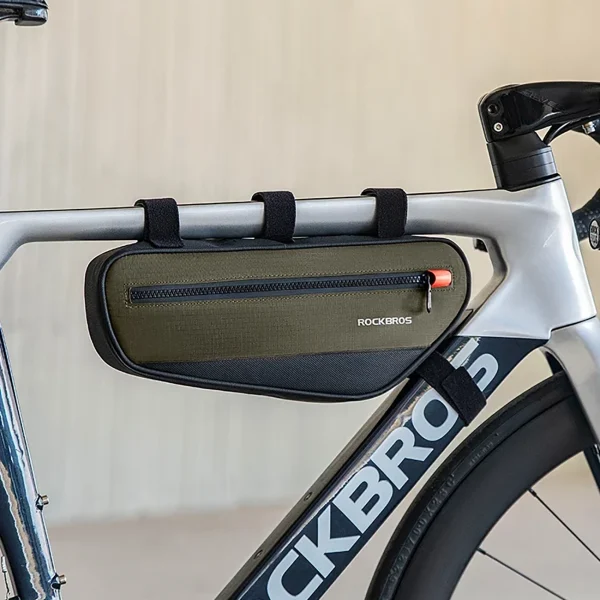 Velosipēdu soma velosipēdu rāmim ar sānu kabatu 1,7L - zaļa un melna