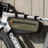 Velosipēdu soma velosipēdu rāmim ar sānu kabatu 1,7L - zaļa un melna