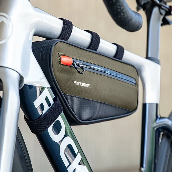 Velosipēdu soma velosipēdu rāmim ar sānu kabatu 1,7L - zaļa un melna