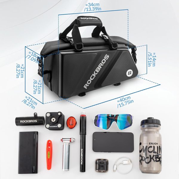 Sporta un velosipēdu soma, kas piestiprināta pie stumbra 11.6L - melna