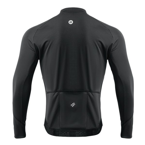 Garās slīpa riteņbraukšana t -krekls, rudens/ziema m silts -Sleeve -melns