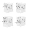 Universālais lādētāja ceļojuma adapteris 65W ES / US / JP / AUS / UK 2X USB-C 2X USB-A-WHITE