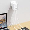 Universālais lādētāja ceļojuma adapteris 65W ES / US / JP / AUS / UK 2X USB-C 2X USB-A-WHITE