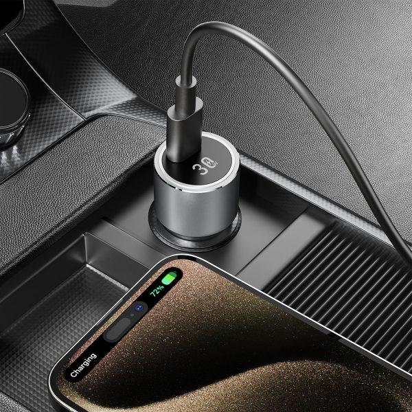 USB -C 30W PD automašīnas lādētājs - sudrabs