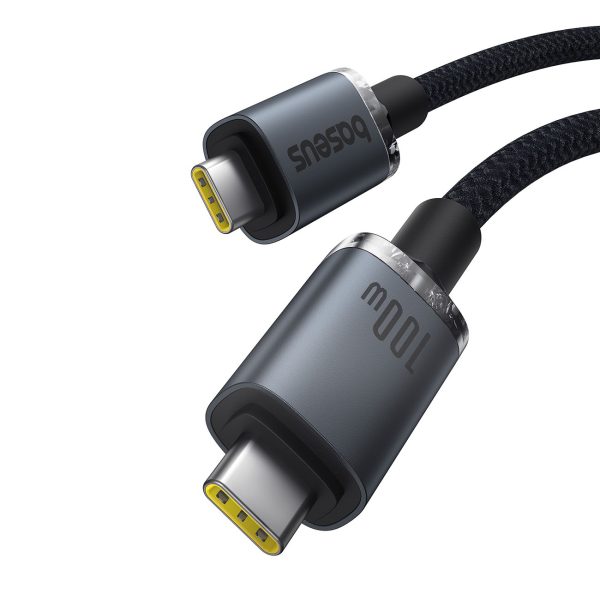 Kabeļa kabeļa kristāls spīd USB -C - USB -C USB3.2 100W 20Gbps 1,5m - melns
