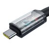Kabeļa kabeļa kristāls spīd USB -C - USB -C USB3.2 100W 20Gbps 1,5m - melns