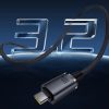 Kabeļa kabeļa kristāls spīd USB -C - USB -C USB3.2 100W 20Gbps 1,5m - melns
