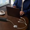 3in1 universāli izstrādāts USB -C - Lightning / USB -C / Micro USB 100W 1,1m - balts
