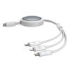 3in1 universāli izstrādāts USB -C - Lightning / USB -C / Micro USB 100W 1,1m - balts